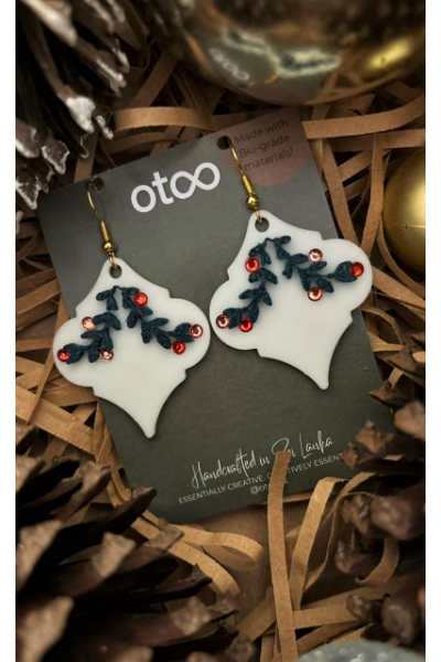Christmas Earring  - Misltetoe - O.E # 1.5